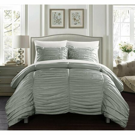 FIXTURESFIRST Karrie 5 Piece Comforter Set - Sheet Set Pillowcase Decorative Pillow Sham, Twin Extra Large - Grey FI2823098